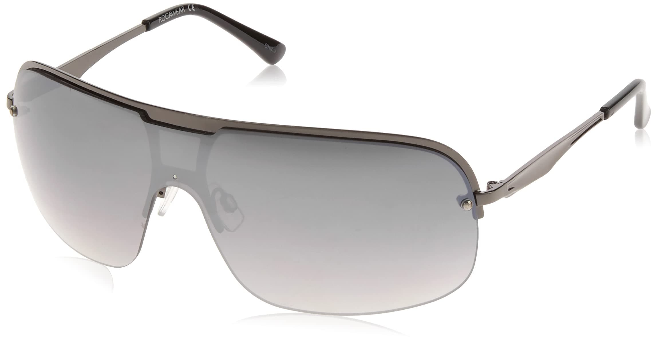 RocawearR1487 Metal Shield Uv400 Protective Rectangular Sunglasses. Gifts for Men with Flair, 135 Mm