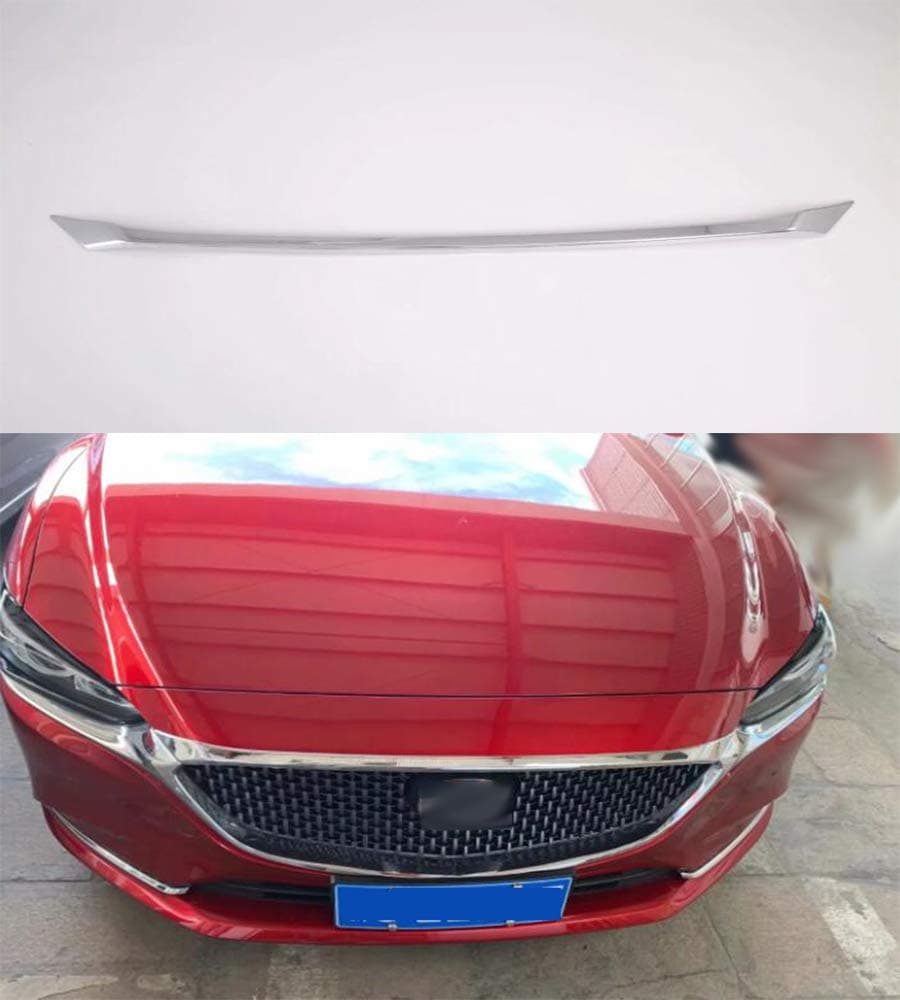 Momoap / ABS Chrome Car Front Hood Bonnet Grille Lip Cover Trim Garnish for Mazda 6 Sedan 2018 2019 2020