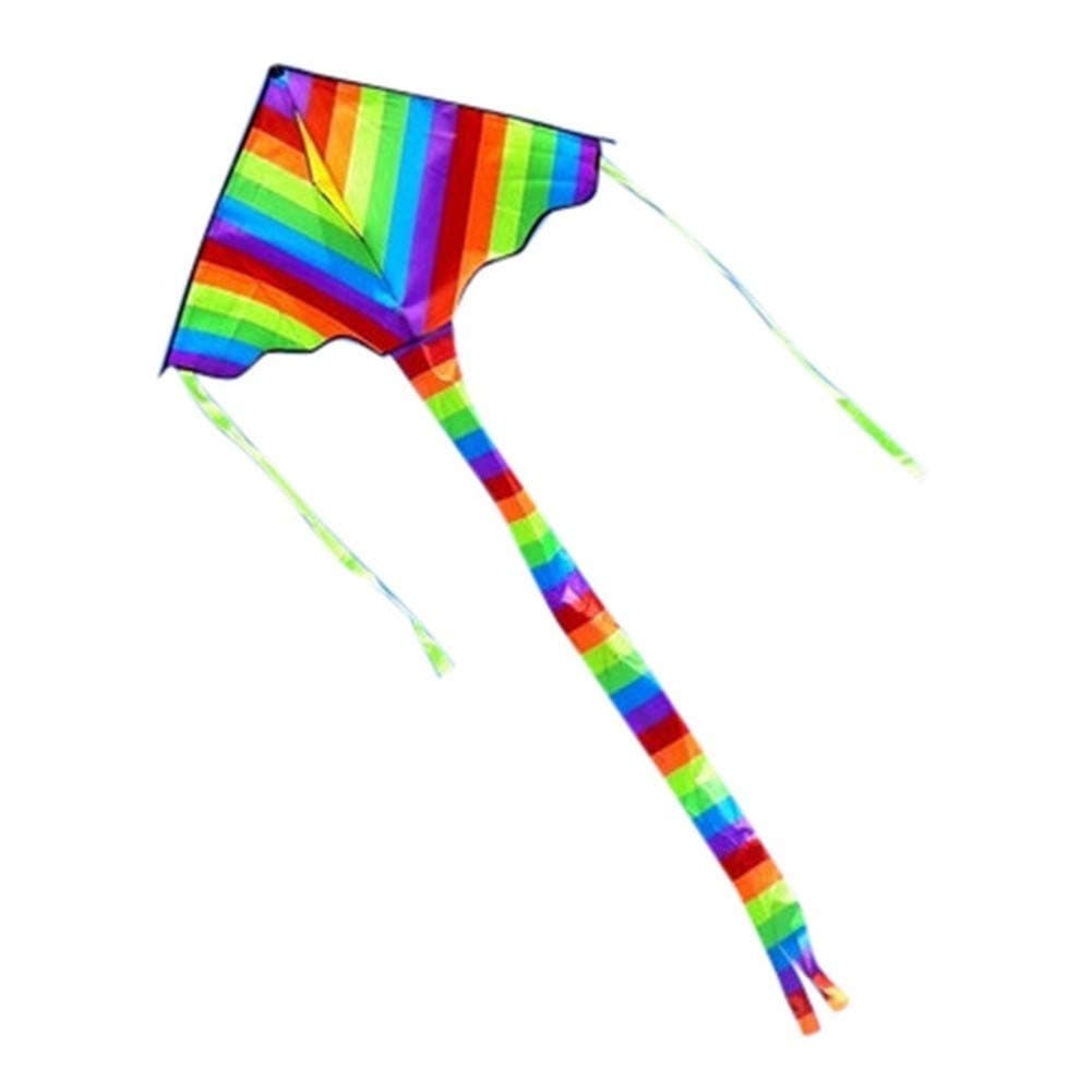 JELO Premium Kite, Kids Kite Kites for Kids Easy to Fly with Outdoor Sports Colorful Rainbow Triangle Kite Perfect Childhood Mate (Color : Colorful)