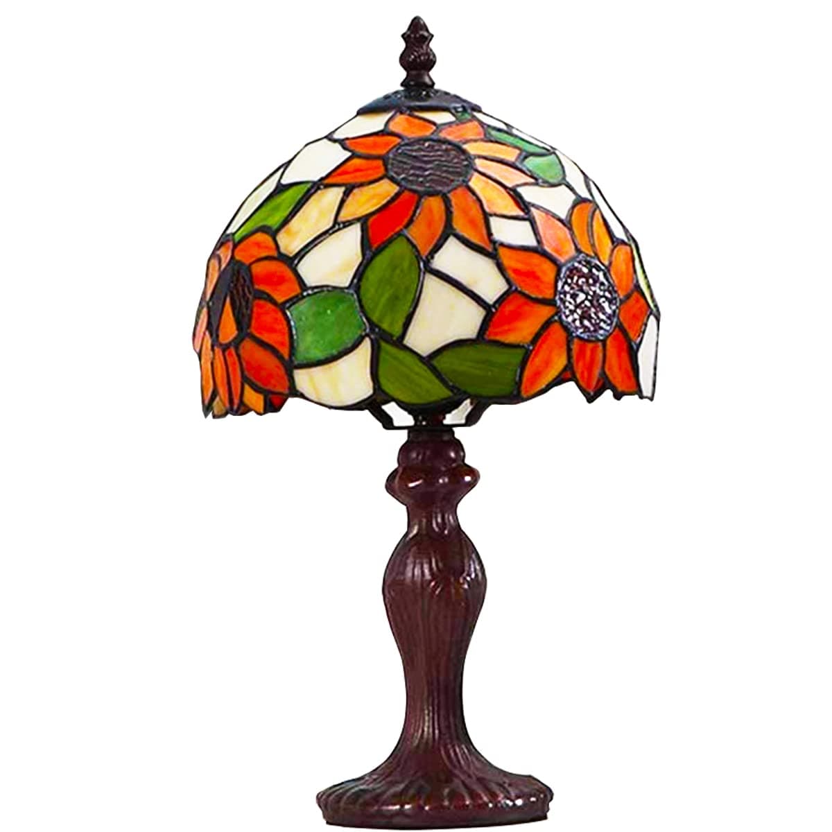 Tiffany Table Lamp Sunflower Stained Glass Desk Lamp, Handmade Vintage Pastoral Baroque Lamp, European Flower Deco Lamps For Living Room Bedroom Cafe, Bar, Crafts