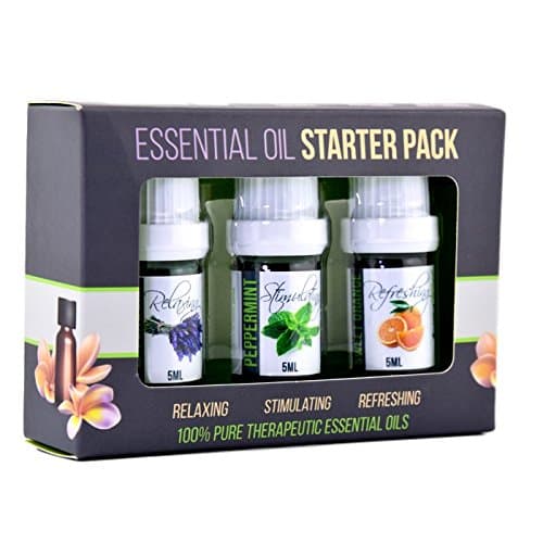Lavender, Peppermint and Sweet Orange | 3-Pack 5ml Bottles | Pure Therapeutic Grade Essential Oils | Gift Set Bundle for Aromatherapy Starters