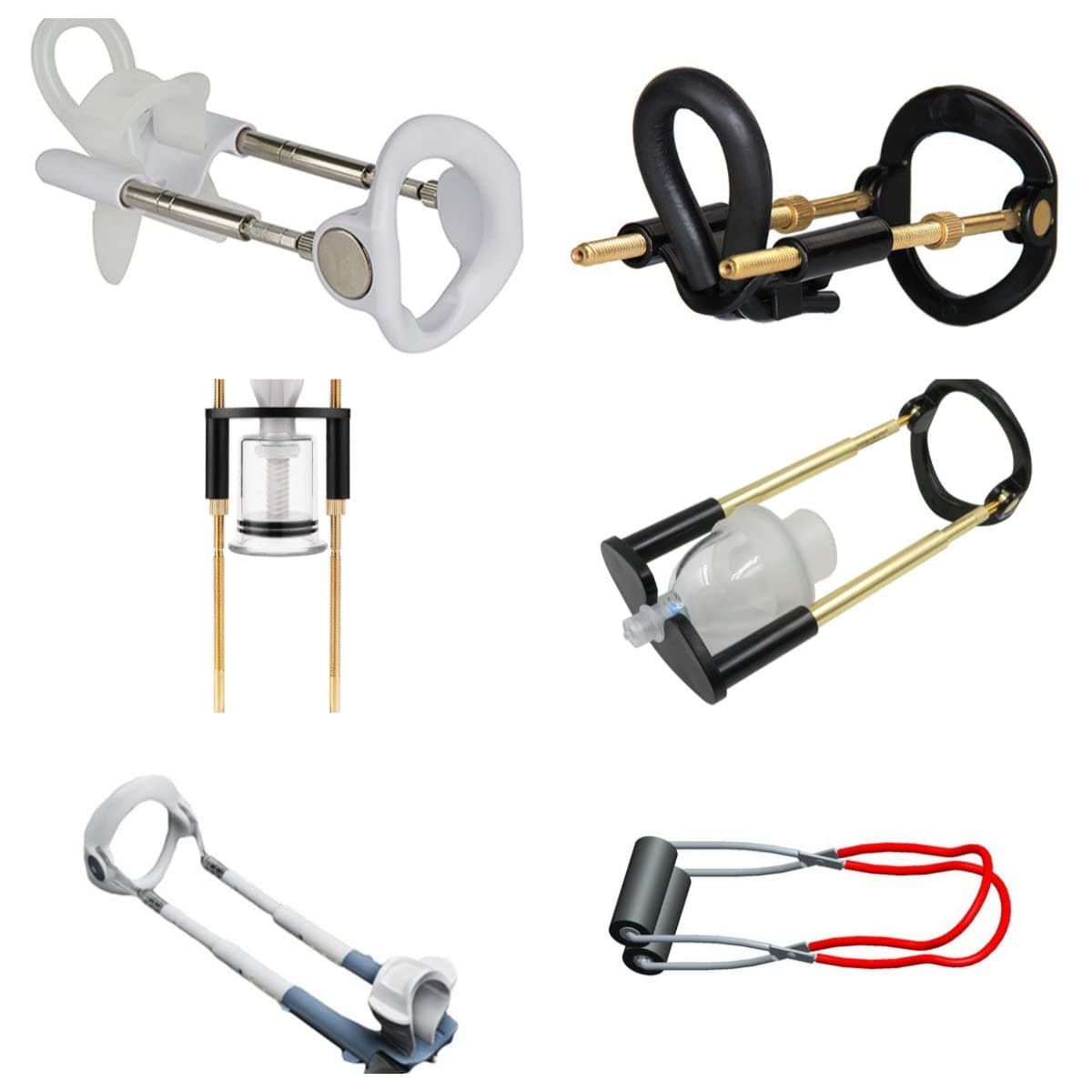 Male Enlargement Stretching System Men Traction Training Bracket Slide Loaded Extender Device White