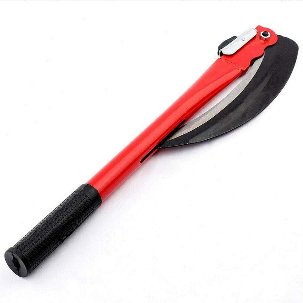 YALEEE Folding Harvest Sickle 15" Long Handle, Sharp 7.9" Steel Blade, Cutter Hand Held Tool for Farmer