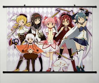 Home Decor Anime Puella Magi Madoka Magica Whole Cosplay Wall Scroll Poster Fabric Painting Kaname Madoka 23.6 x 17.7 Inches-048