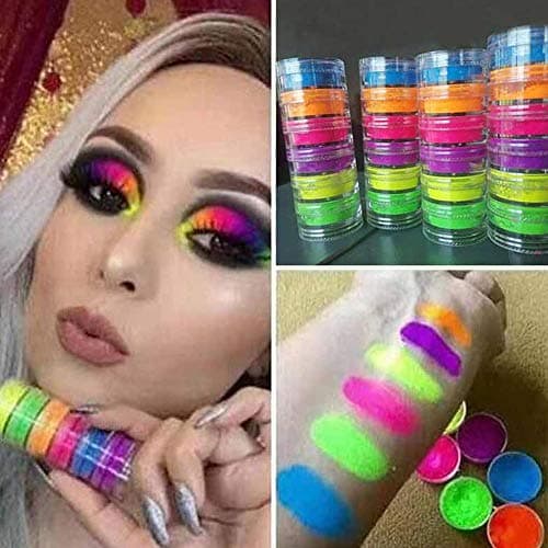 ZABB Professional Natural 6 Colors Lasting Shimmer Eyeshadow Pigment -Matte Eyeshadow Multi Reflective Fairy Cosmetic Eye Waterproof EyeShadows Neon Powder Nail Powder Security