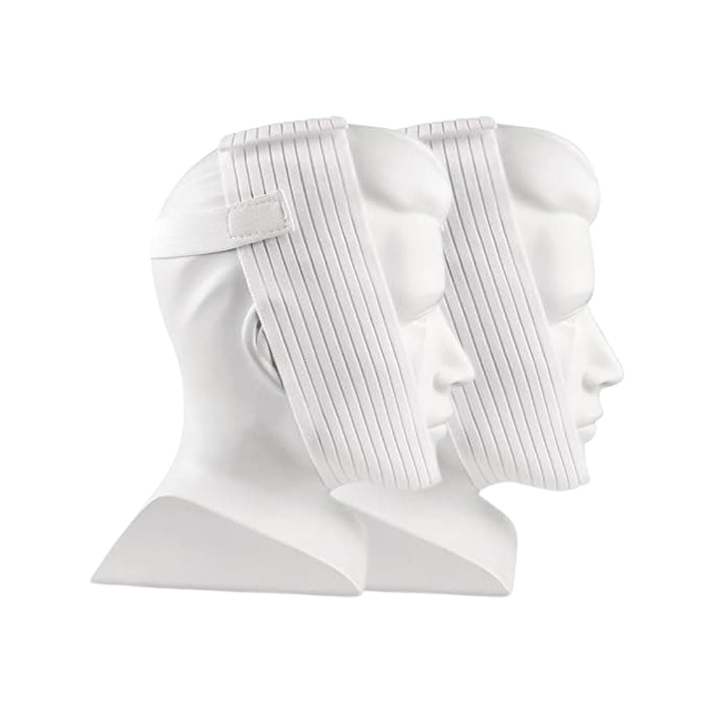Bistras Super Deluxe White Chin Strap with Extra Support- Anti Snore Chin Strap (2 pk)