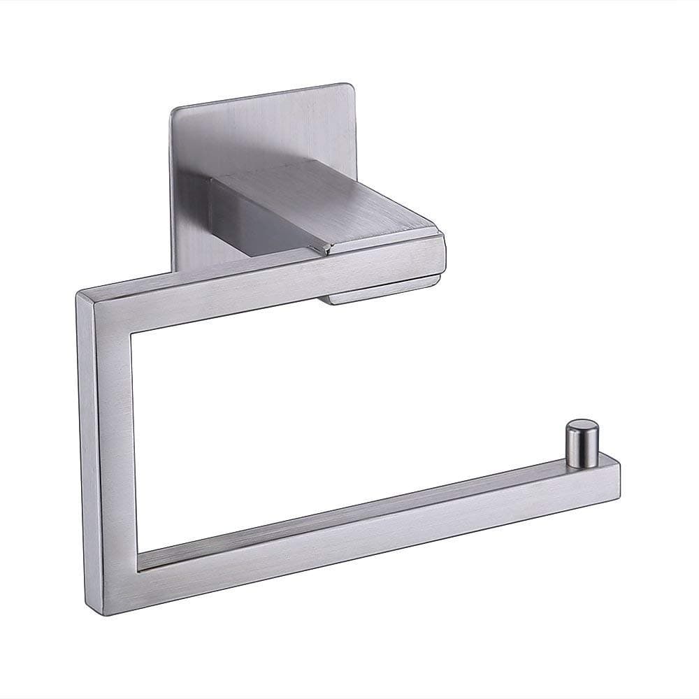 Adhesive Toilet Paper Holder with Mobile Phone Storage Shelf, YoyoKit Stainless Toilet Roll Tissue Holder Apply for Textured and Smooth Walls, Glass Door, Tile