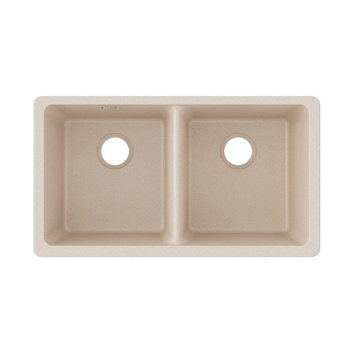 Elkay Quartz Classic ELGU3322BQ0 Equal Double Bowl Undermount Sink, Bisque