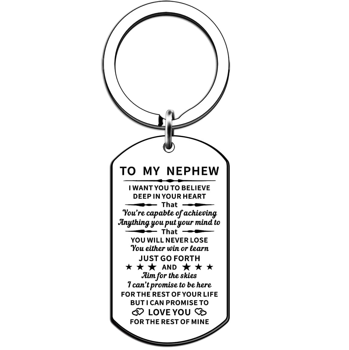 JMIMO Nephew Gifts Nephew Keyring from Uncle Auntie Nephew Birthday Gifts Graduation Christmas Inspirational Gift