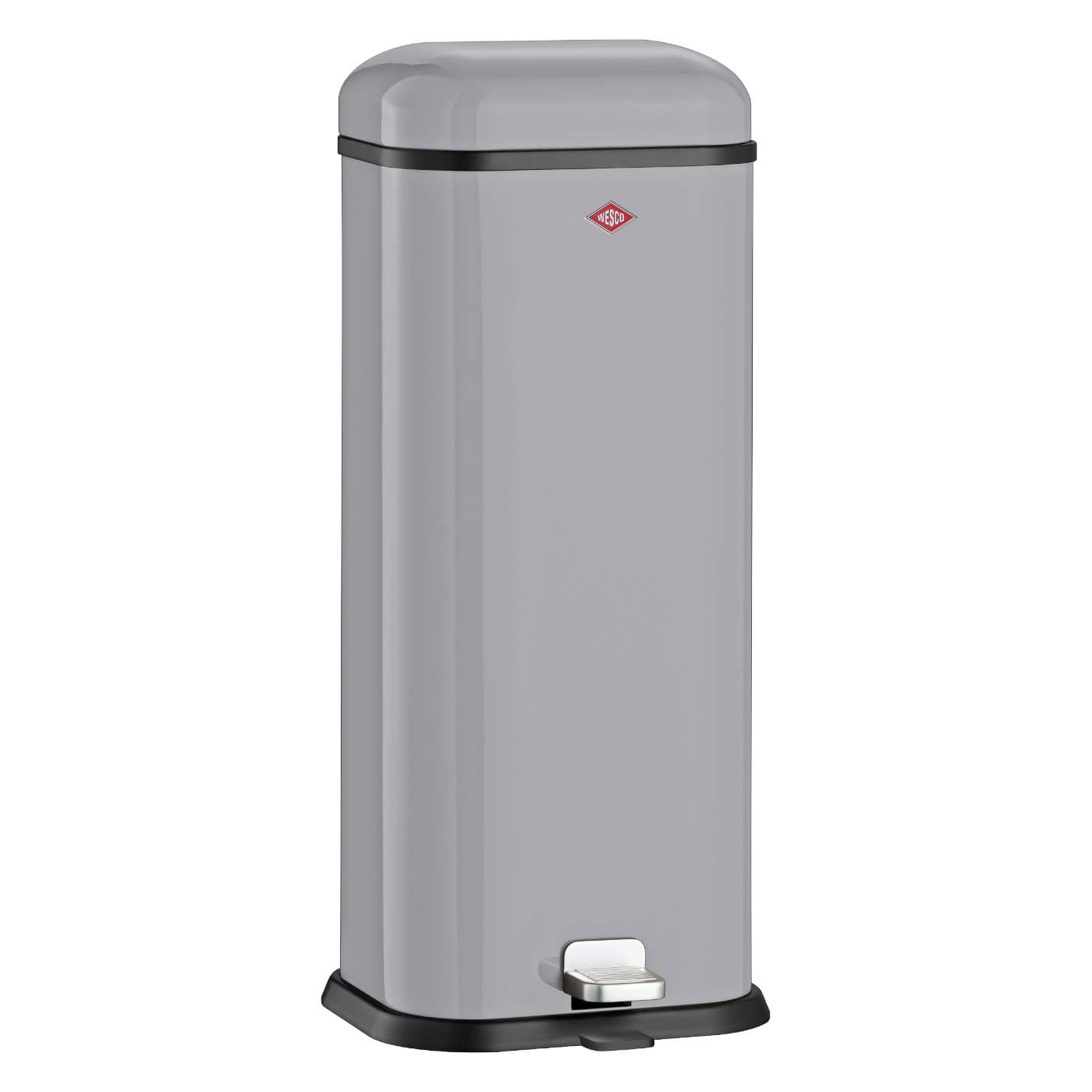Wesco Superboy with damper, kitchen bin, metal, cool grey, 70 cm x 27 cm x 30 cm, 132312 76