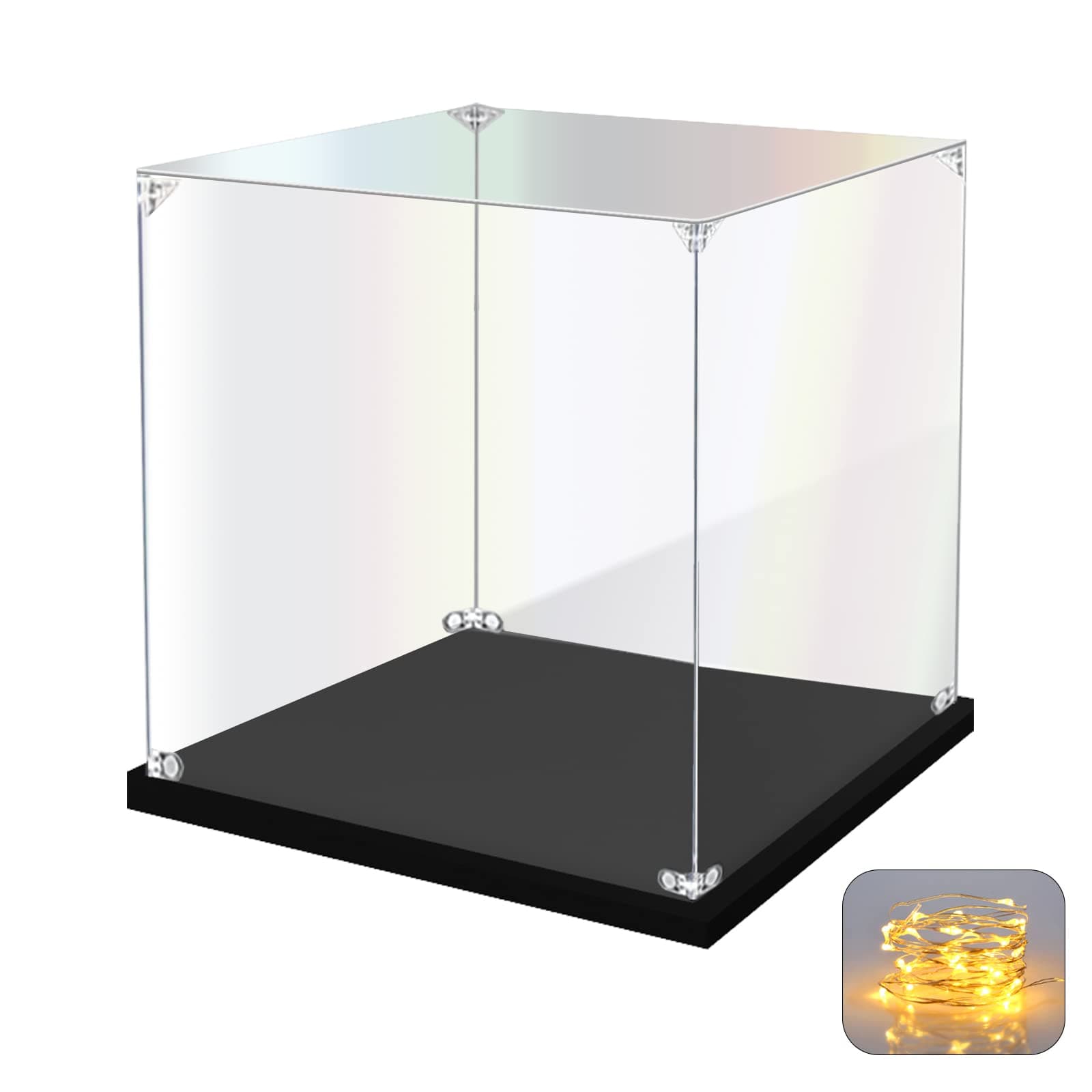 Acrylic Display Case for Collectibles Assemble Clear Acrylic Display Box for Lego Alternative Glass Case for Showcasing Figures Doll Toys Home Storage(10x10x10 inch, 25x25x25 cm)
