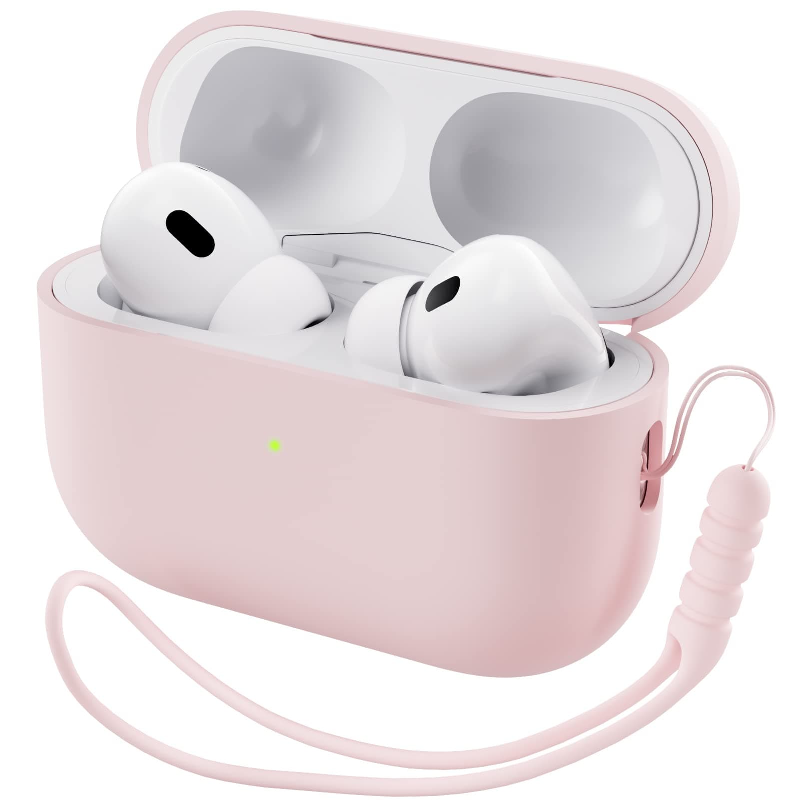ORNARTOCompatible with AirPods Pro 2 Case 2022, Protective Liquid Silicone Case for AirPods Pro 2 2022, Soft Skin Front LED Visible Silicone Case, Pink