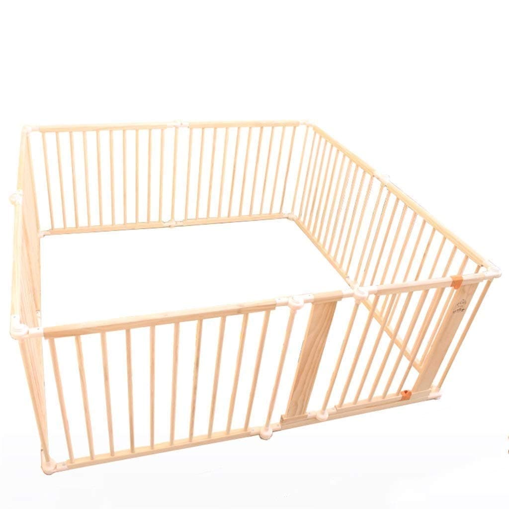 PNFP Extra Tall Large Wooden Toddler Fench with Door, Nursery Kids Safety Play Pen for Home Outdoor, 69cm Height (Size : 145×175×69cm)