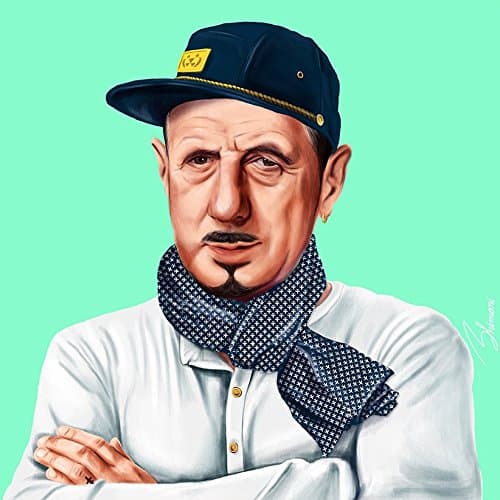 Amit Shimoni illustration Charles De Gaulle - Pop Art Modern Contemporary Decorative Art Poster Print, Hipstory Project