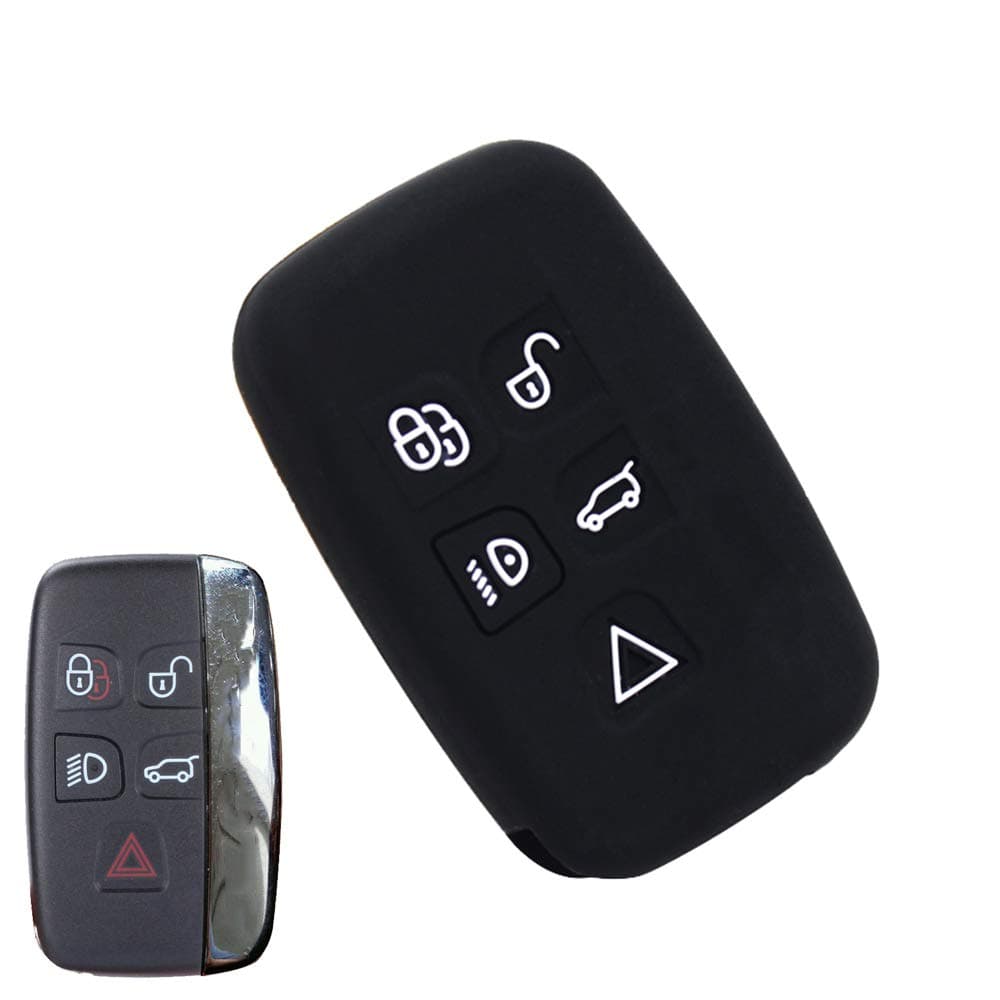 ECOiNVA for Jaguar XFL XE XF XK XJ F-PACE F-TYPE Keycase Silicone Car Key Case Fob Cover Remote Control Cases (A-Black)