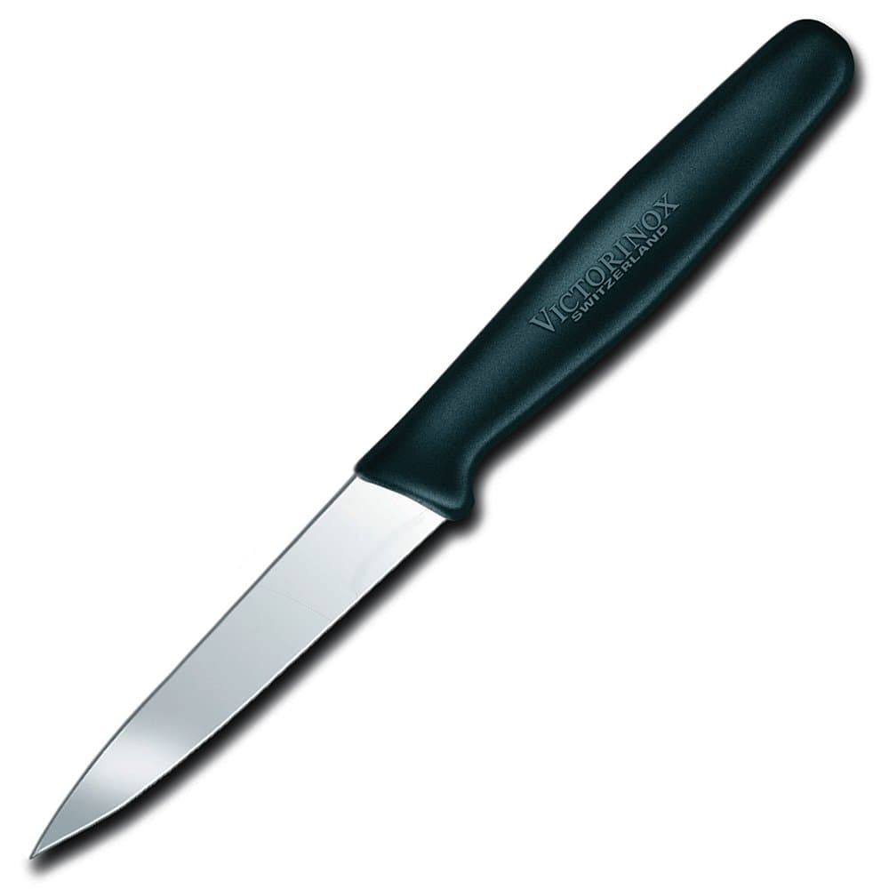 3.25 Inch Paring Knife with Straight Edge, Spear Point, Black