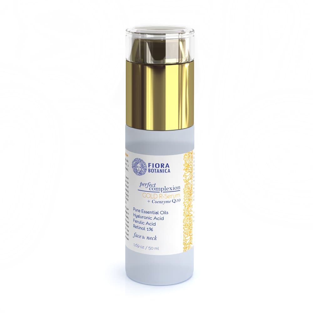Fiora Botanica Perfect Complexion Gold-R Retilnol Face & Neck Oil Noncomedogenic Anti-Aging Anti-Wrinkle Serum/Light-Weight Cream for Men and Women 1.69 oz