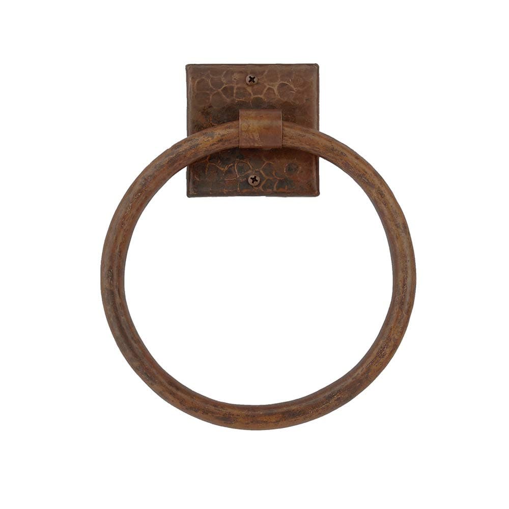 TR7DB 7-Inch Hand Hammered Copper Towel Ring, Oil Rubbed Bronze