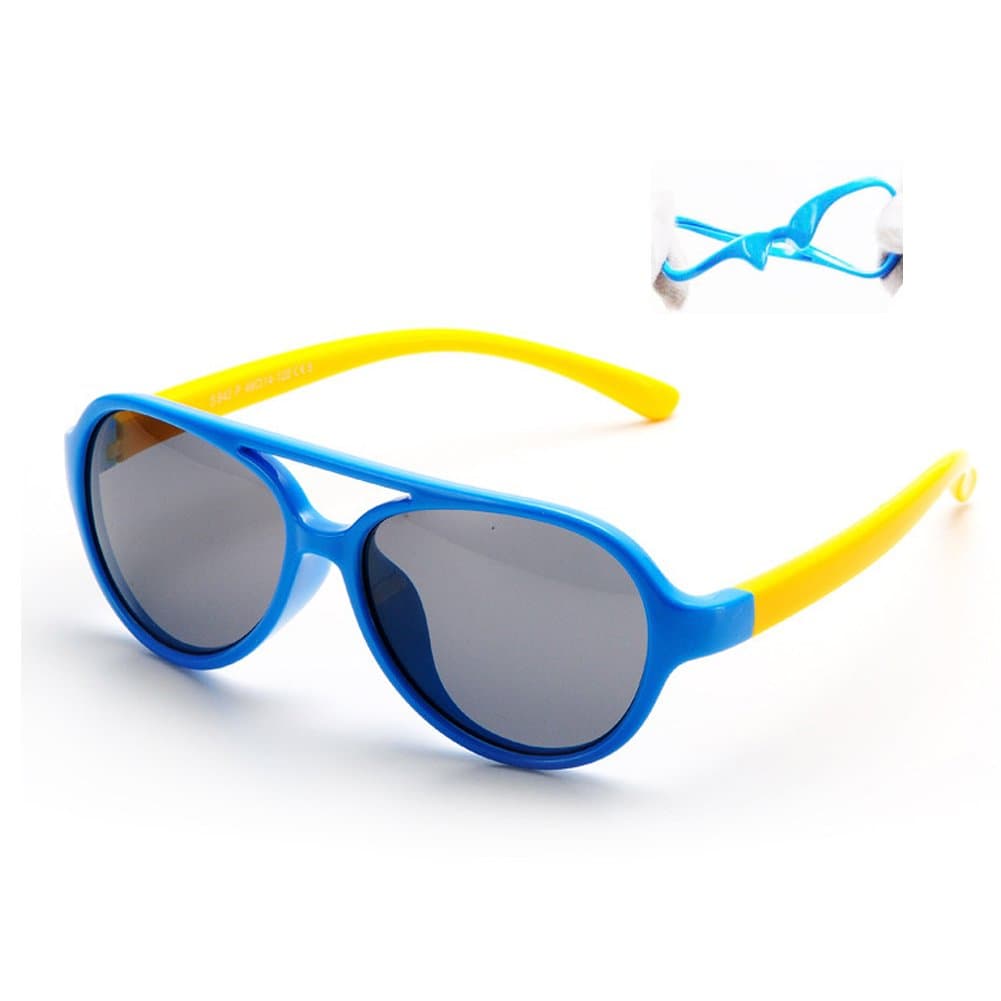 VIVIC TPEE Silcon Flexible Kids Children Polarized Sunglasses (Blue,Yellow)