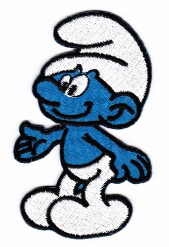 Blue Smurf Sew-on Iron-on Patches for Kids Children Baby Embroidered Applique