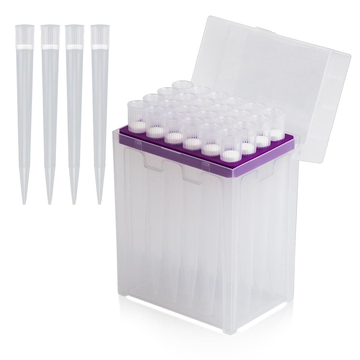 lab Pipette tip 10ML, Universal, Autoclavable, with Filter, Clear, 24 Tips per Rack (T10ML-RSF-24)