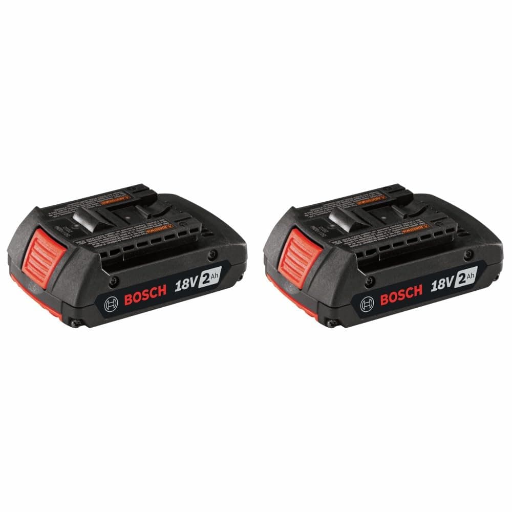 Bosch BAT612-2PK 18-volt Lithium-Ion 2.0 AH Slim Pack Battery with Digital Fuel Gauge, 2-Pack