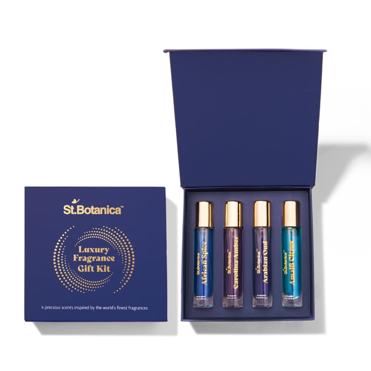 St.Botanica Luxury Fragrance Gift Set | Unisex Perfume Set for Men & Women | Long Lasting EDP Fragrance Scent | Luxury Perfumes in 4 Global Signature Fragrances | Eau De Parfum | 15ml x 4