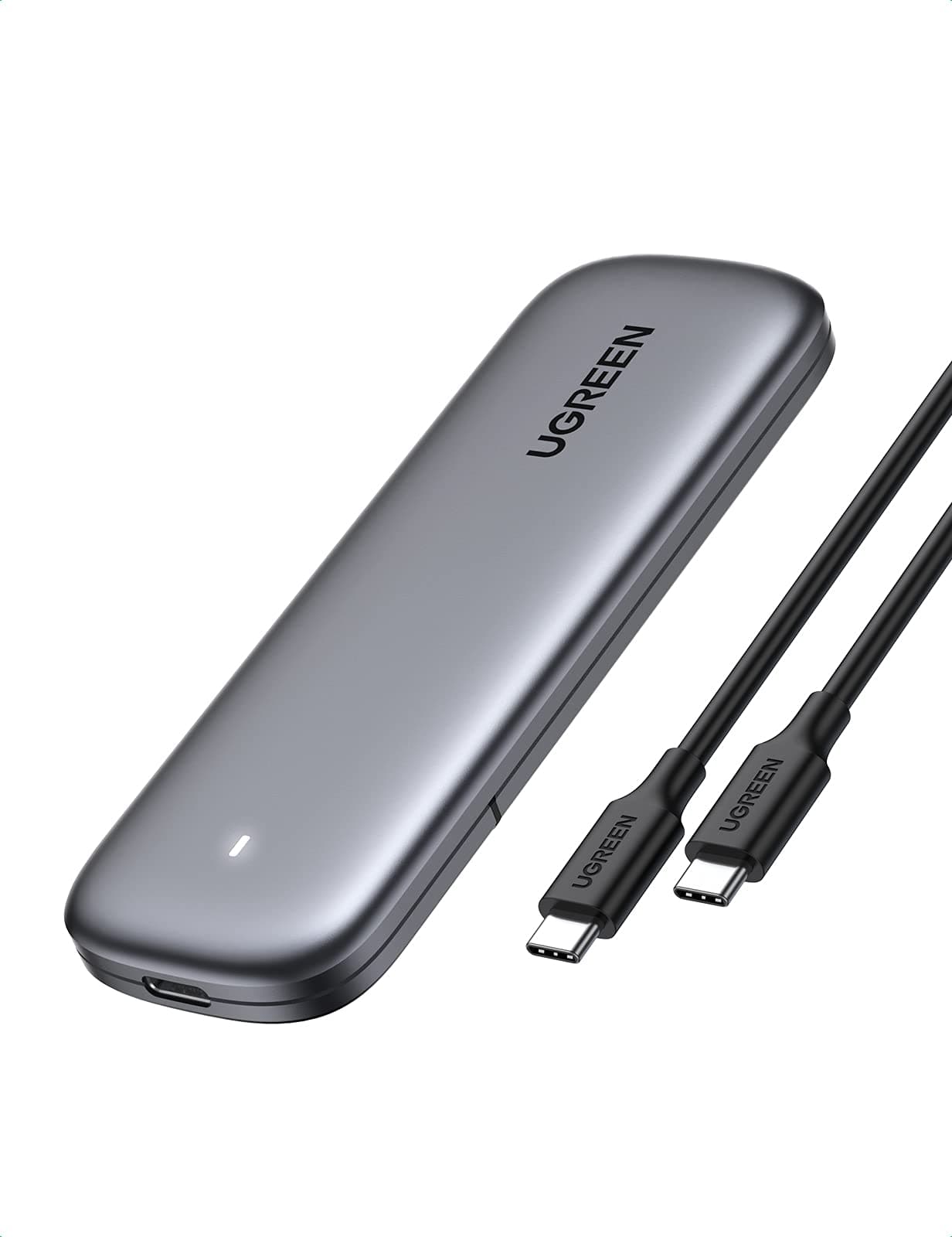 UGREEN NVME Enclosure M.2 SSD Case Tool-Free External Hard Drive Reader Adapter Aluminum USB C to M.2 M-key Cover Compatible with WD Samsung Crucial P2 Seagate 2280/2260/2242/2230