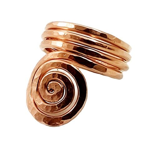 ELAMENTS DESIGNSolid Copper Ring The Sun Design Hand Hammered Thumb Ring Size 6