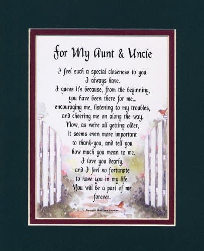 Genie's Poems Aunt Uncle Poem - Aunt Uncle Gift - Aunt Uncle Verse - Aunt Uncle Print - Aunt Uncle Anniversary - Aunt Uncle Present -