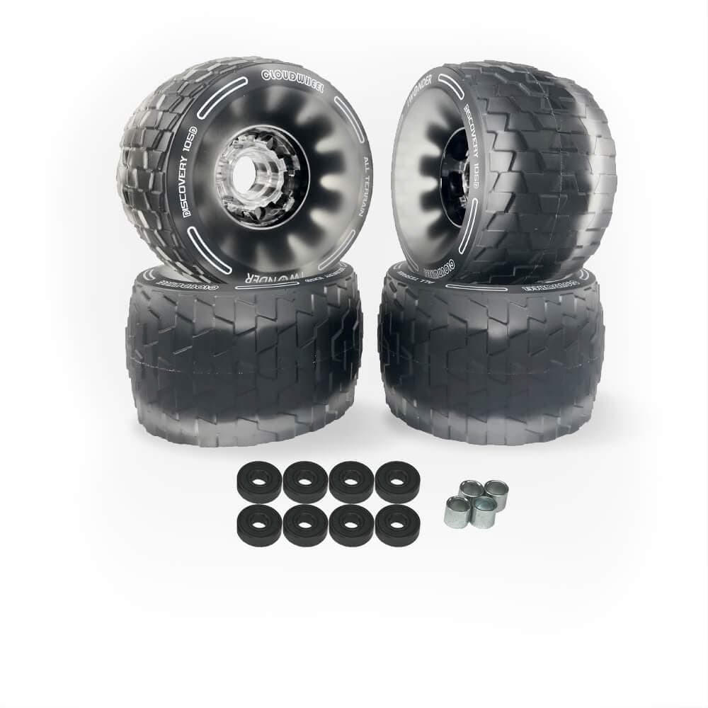 IWONDER Cloud Wheel 105mm Discovery Electric Skateboard Wheels Patented Damping Foam Core All Terrain Off Road 78A Translucent Urethane Longboard Wheels（Not Applicable to Hub Motor