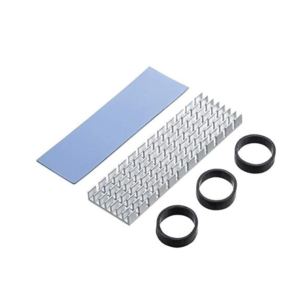 Tobo Aluminum Heat Sinks for M.2 SSD Heatsink Cooling Radiator, PCIE M.2 SSD Cooling Fin for Laptop Computer Silicone Heat Dissipation Pads + Accessories Included TD-1038PC (Pack of 1, Silver)