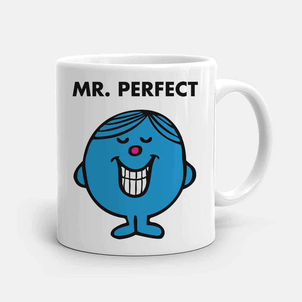 Mister Perfectionist Mug Mr Men Little Miss Swing Mr & Miss Happy Funny Birthday Anniversary Daily Use Morning Glorry 11oz White Ceramic Mug.