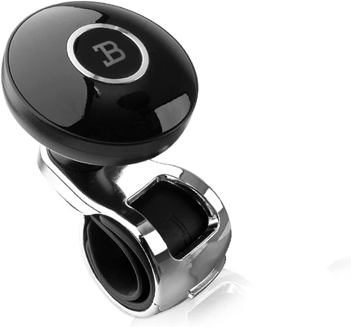 BL Steering Wheel Knob Spinner - Universal Non-Slip Fit, ABS & Premium Silicone Finish Suicide Knob with Metal Ball Bearing - Ideal for Cars, Trucks, Boats (Black Glossy)