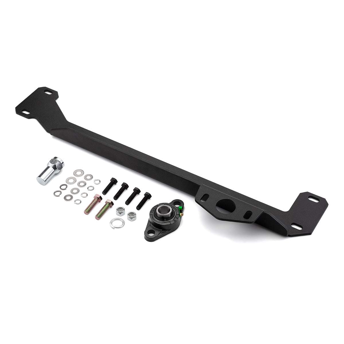 BlackPath - Fits 1994-2002 Dodge Ram 1500 2500 3500 2WD Steering Gear Box Stabilizer Brace Kit Wobble Fix Cummins Diesel (Black) Carbon Steel