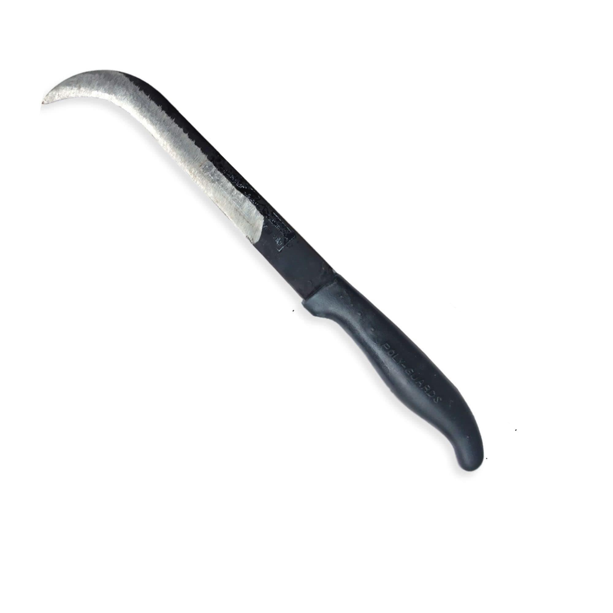 Polyguards Kitchen Knife with Curved Edge for Cutting Bananas, Vegetables, Fruits and for Professional Home Use (High Carbon Stainless Steel, Black)