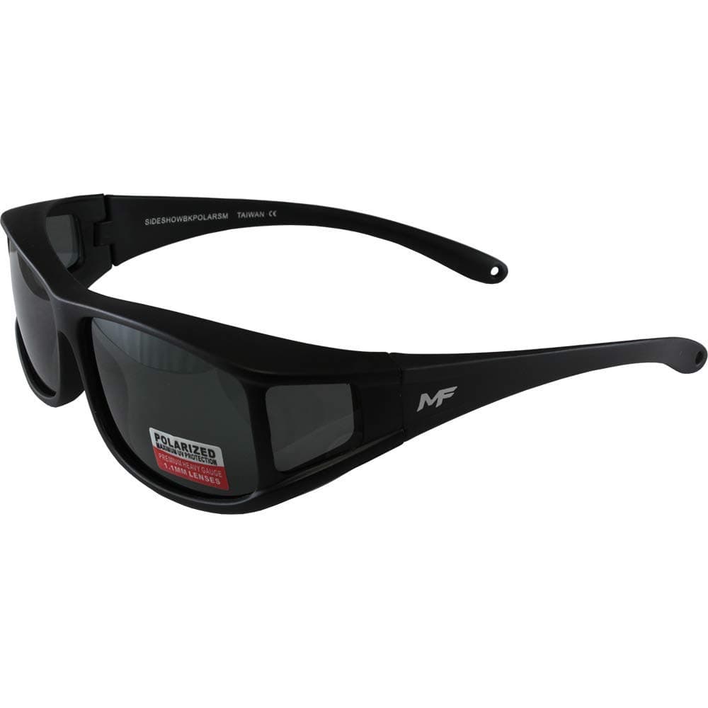 MotoFrames MF Sideshow Motorcycle Safety Sunglasses Matte Black Frame Polarized Smoke Lens