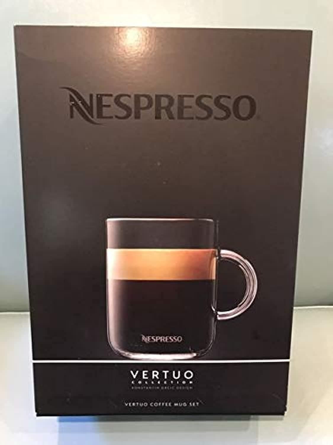Vertuo Coffee Mug Set (2 x 390 ml) incl. 2 Spoons Glass Cups