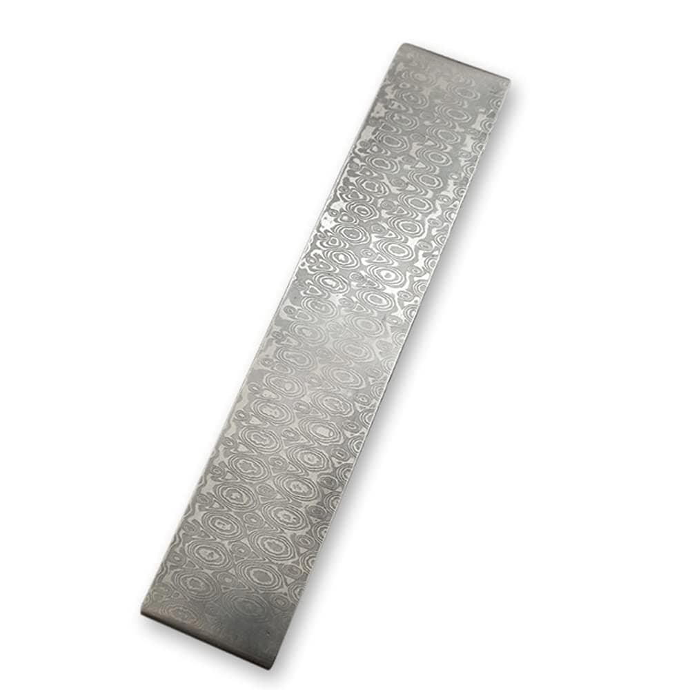 OUNA Damascus Steel,Damascus Steel DIY Cutter Making Materials Pattern Steel Bar Cutter Blade Blank Has Been Heat Treating