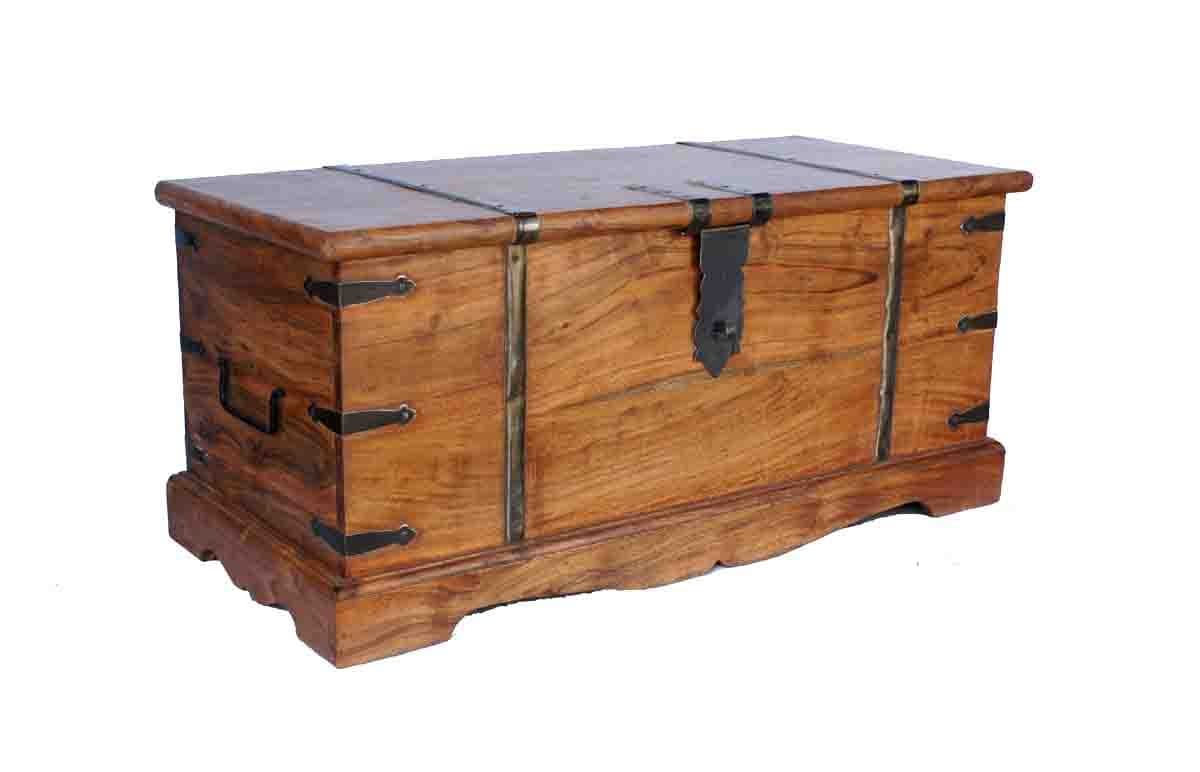Sheesham Chest Big Coffee Table Vintage Thakat Hardwood Trunk