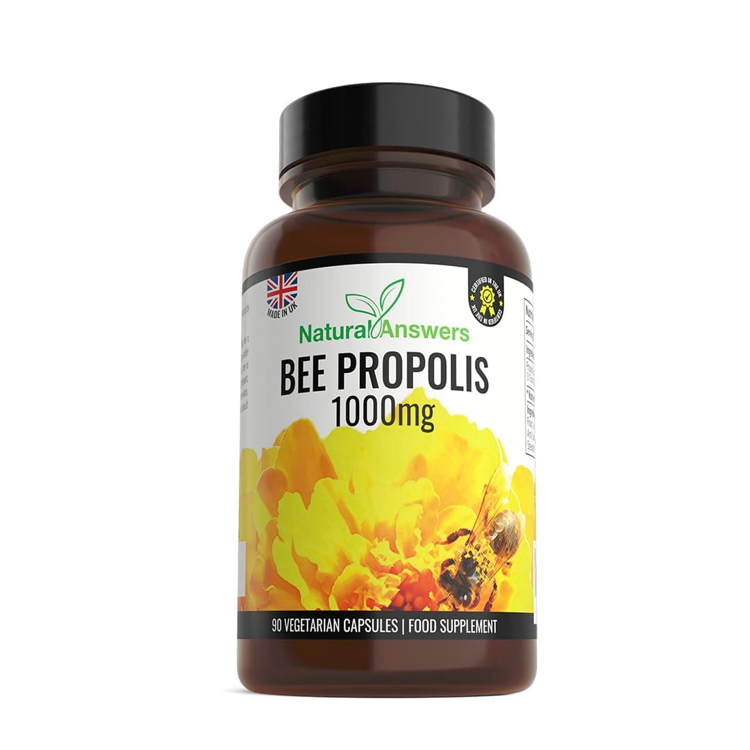 90 Capsules Pure Bee Propolis 1000mg Per Capsule, 100% Suitable for Vegetarians UK Made