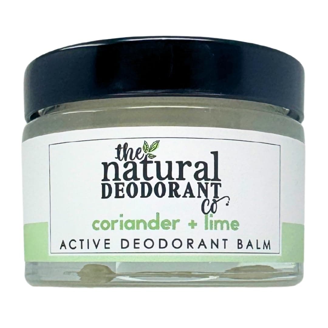 The Natural Deodorant Co, Active Deodorant Balm Coriander & Lime 55g, Aluminium Free, Plastic Free, Extra Strength