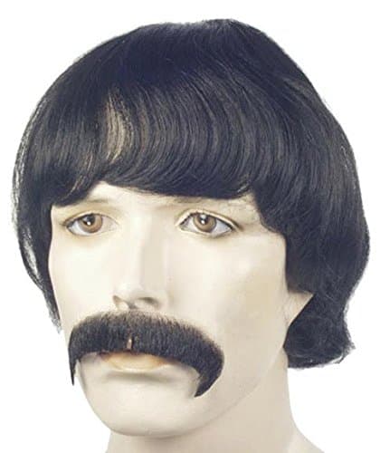 Sonny Bono Wig and Mustache Adult Costume Black One Size