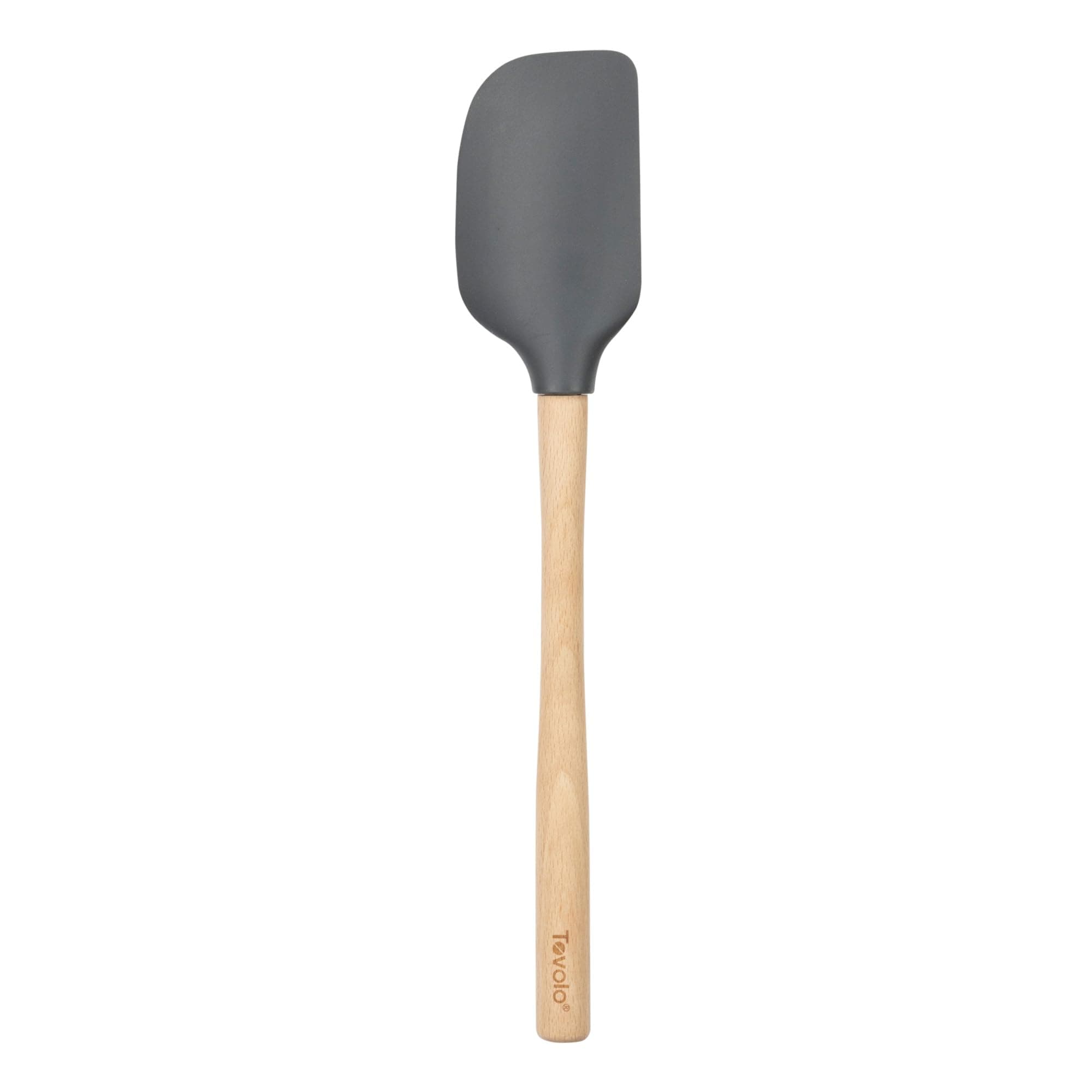 Silicone Spatula Wooden Handle for Cooking Baking Mixing, Heat Resistant Food Safe BPA Free Flexible Silicone Baking Spatula with Wood Handles Kitchen Utensils Nonstick Safe, Charcoal Gray