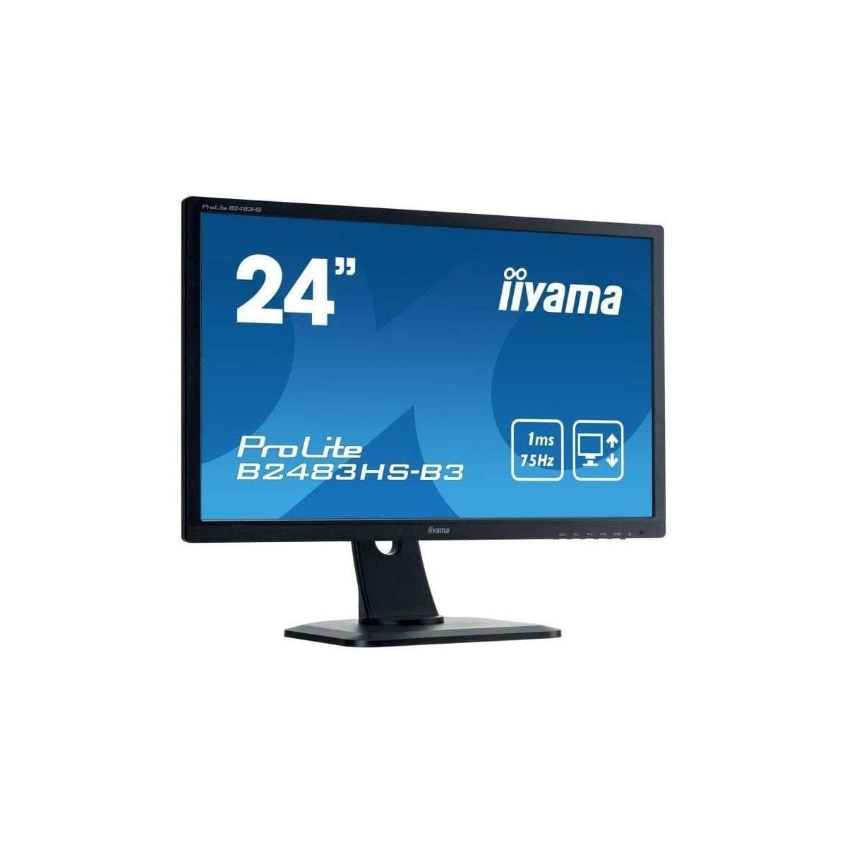 iiyama B2483HS-B3 24-Inch ProLite Height Adjustable HD LED Monitor - Black