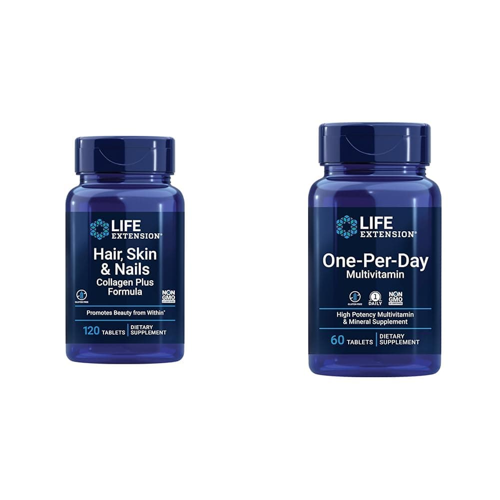 Hair, Skin & Nails Collagen Plus Formula with Multivitamin - 120 Count & 60 Tablets