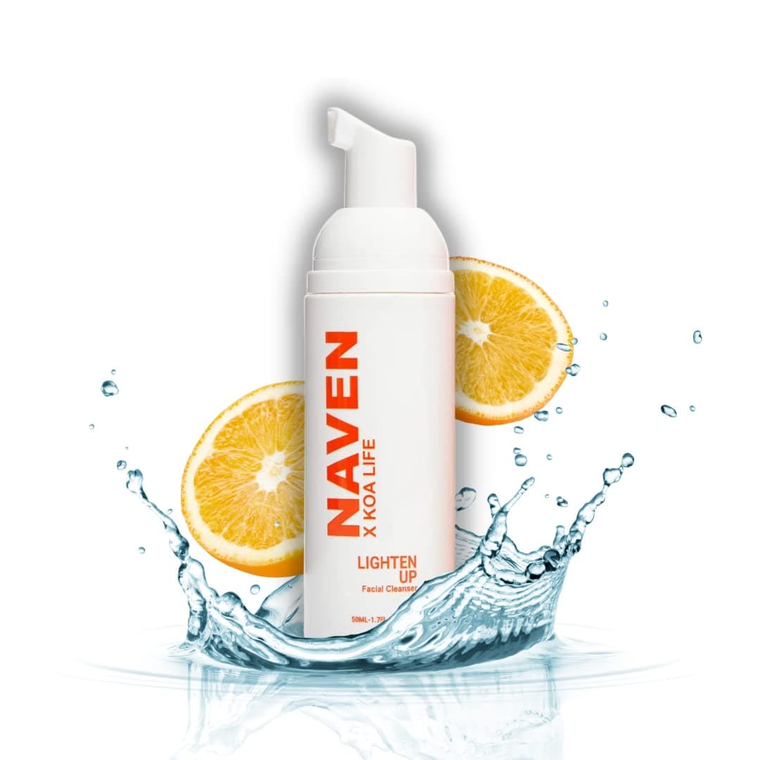 X NAVEN Lighten Up - Anti-Blemish Facial Foam Cleanser, Purifies Skin, Vitamin C, Organic, Natural Ingredients - 1.7 Fl Oz