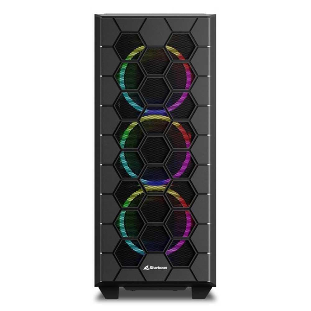 Middle Tower PC Case, RGB HEX 3D Hexagon Front Panel, Supports ATX/Micro-ATX/Mini-ITX Standards, 6.7 inches (120 mm) ARGB Fans, Japanese Authorized Dealer