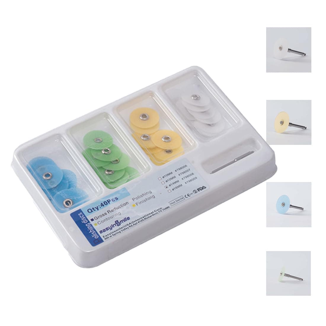 Dental Composite Finishing Polishing Disc 40Pcs Metal Connector Polishing Kit (12MM)