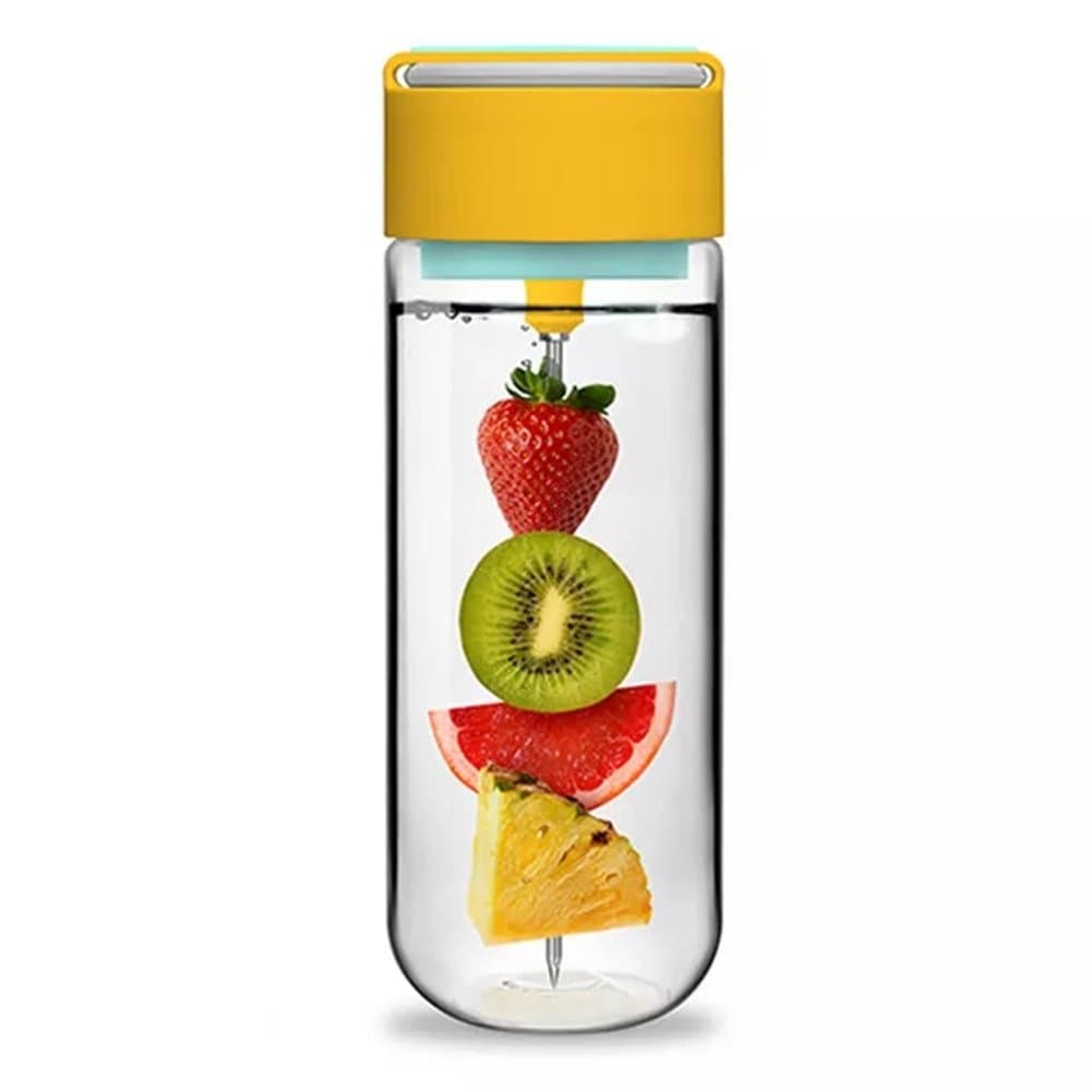Hoojee Fruit Infuser Water Bottle,BPA Free Leak Proof Sports Bottle 25oz for outdoor,Yellow